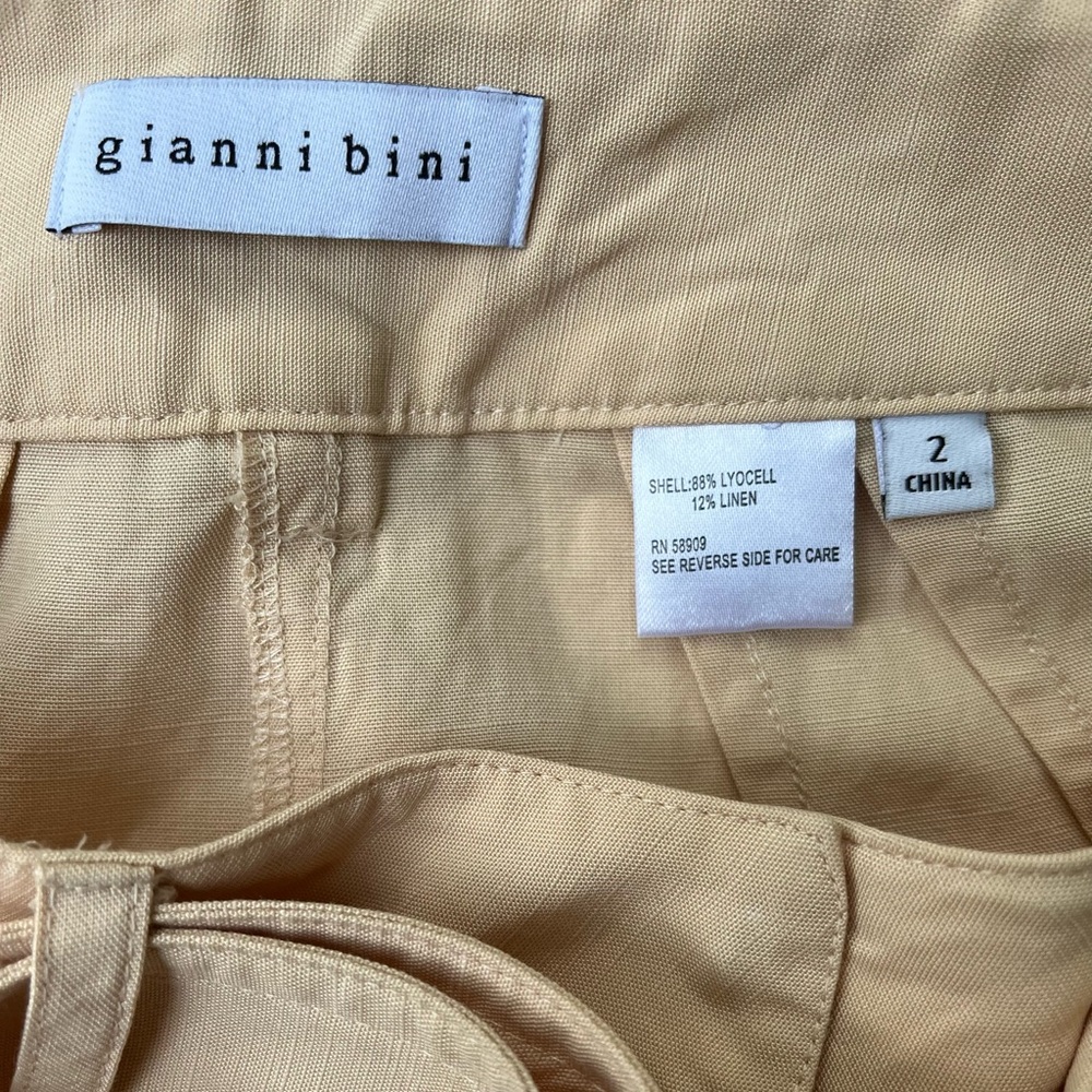 Gianni Bini x Jess Southern Lyocell/Linen “Tally” Wide Leg Pant in Khaki NEW - Picture 8 of 9